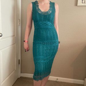 Crochet Fitted Midi Dress